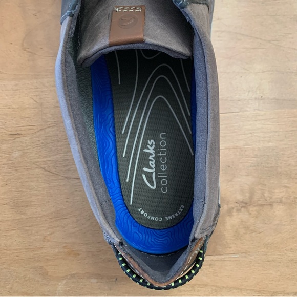 NEW. Men’s Clarke Gray Leather Shoes - 13 - Picture 3 of 11